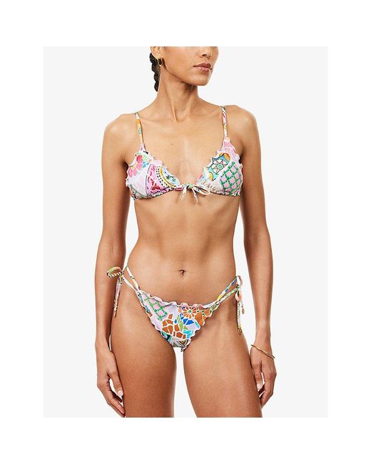 Seafolly White Boheme Tie-Side Bikini Bottoms