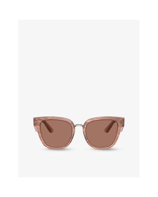 Dolce & Gabbana Pink Dg4437 Butterfly-frame Acetate Sunglasses