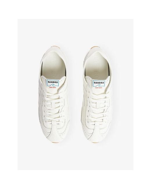 Sandro White Leather Light Wave Leather Trainers