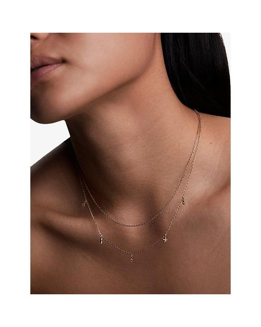 Astrid & Miyu White Starfish Double Chain-Plated Sterling- And Cubic Zirconia Necklace