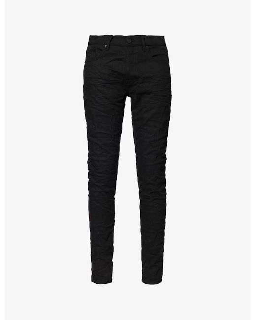 Purple Brand Black Five-pocket Slim-fit Slim-leg Stretch-denim Jeans for men