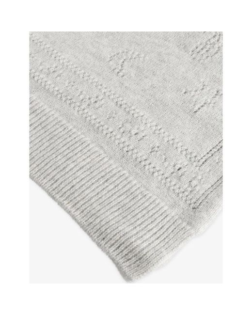 Zadig & Voltaire White Demi Pointelle Wool And Cashmere-Blend Scarf