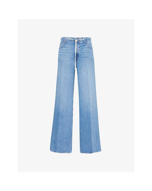 PAIGE Blue Zoey 31' Wide-leg Mid-rise Jeans