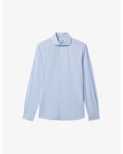 Reiss Blue Archie Stripe-print Slim-fit Woven Shirt for men