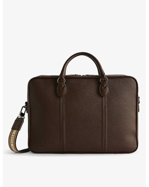 Ted Baker Brown Kaden Faux-leather Briefcase for men