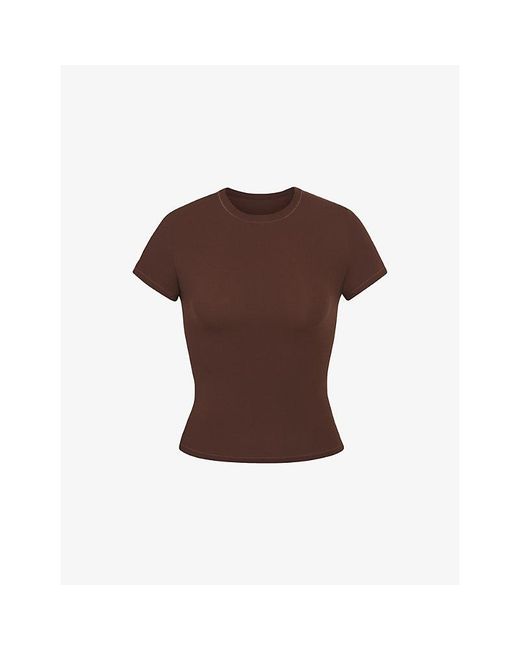 Skims Brown Fits Everybody Short-Sleeve Jersey T-Shirt