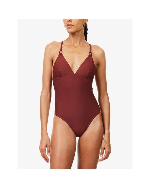 PAIGE Red Daisy Tie-Back Swimsuit