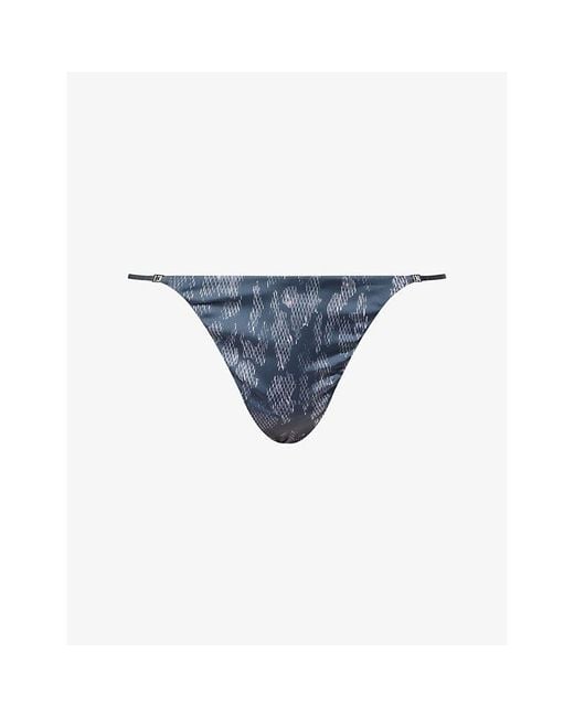 Calvin Klein Blue Signature String Satin Thong