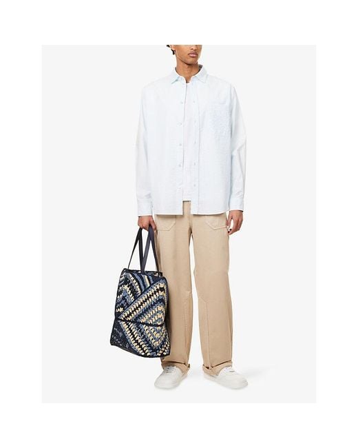 Loewe White X Paula's Ibiza Embroidered Cotton-Blend Shirt for men