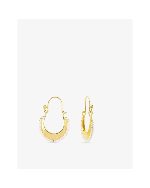 La Maison Du Couturier Metallic Ece London The Harmony 22Ct Vermeil And Pearl Earrings