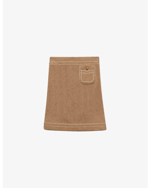 Prada Natural Patch-pocket Mid-rise Cotton Mini Skirt