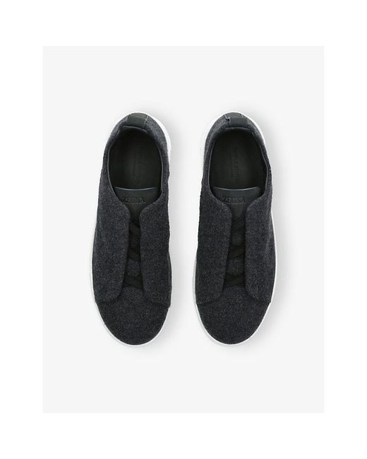 Zegna Black Triple Stitch Oasi Cashmere Trainers for men