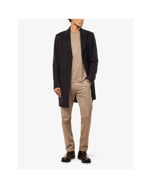 Dunhill Natural Ath-Luxury Long-Sleeves Wool And Cashmere T-Shirt for men