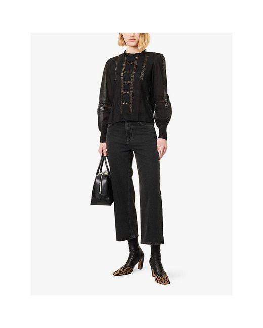 ME+EM Black Straight-Leg Relaxed-Fit Denim Jeans