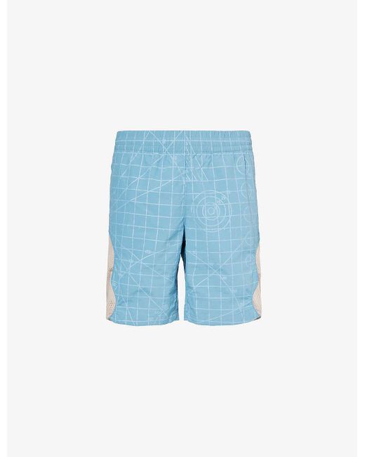 Market Blue Open Source Abstract-pattern Shell Shorts for men