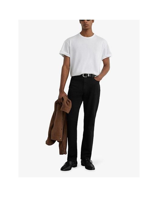 Reiss Black Bishopsgate Tapered-Leg Slim-Fit Denim Jeans for men