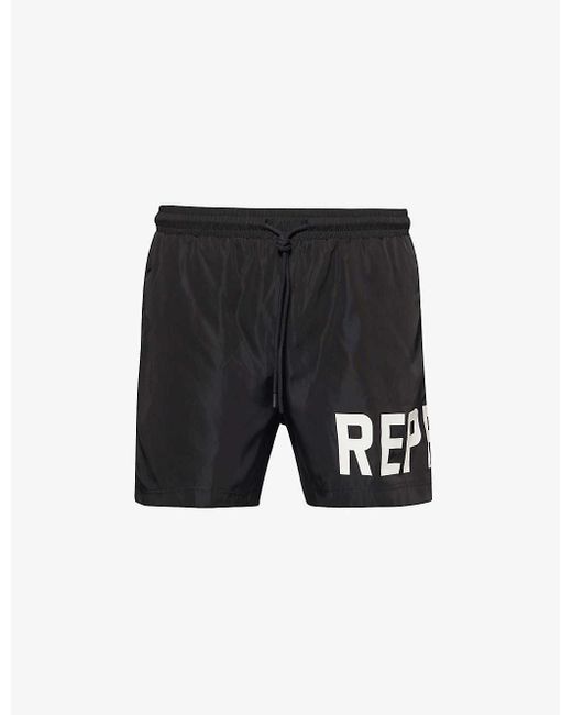 Represent Black Brand-print Regular-fit Swim Shorts Xx for men