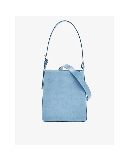 A.P.C. Blue Virginie Small Suede Shoulder Bag