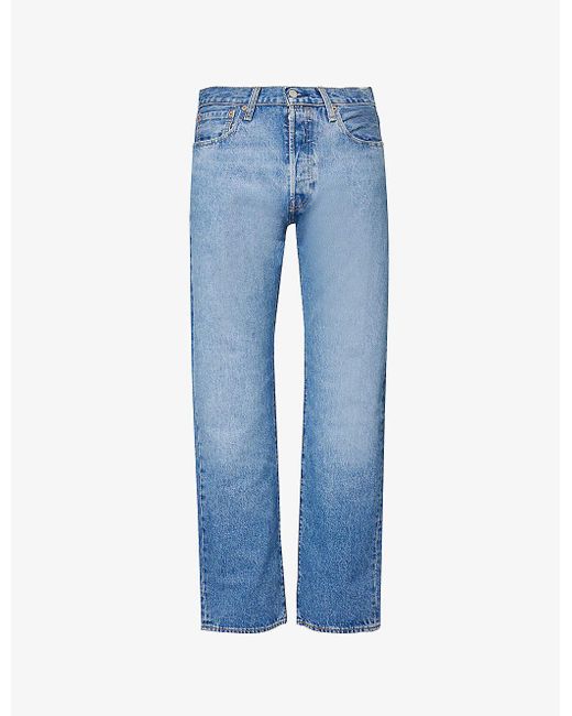 Levi's Blue 501 Original Straight-leg Mid-rise Jeans for men