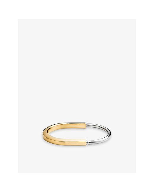Tiffany & Co Multicolor Lock 18ct Yellow And White-gold Bangle Bracelet