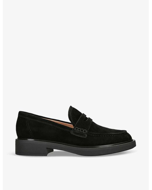 Gianvito Rossi Black Harris Penny-strap Suede Loafers