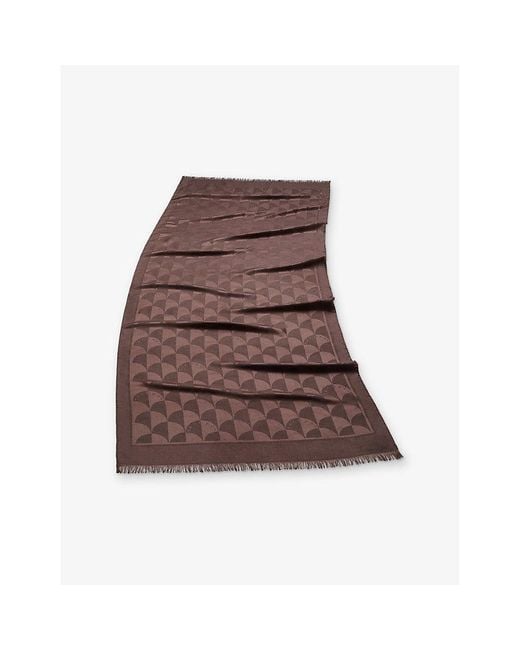 BVLGARI Brown Maxi Calla Silk Stole Scarf