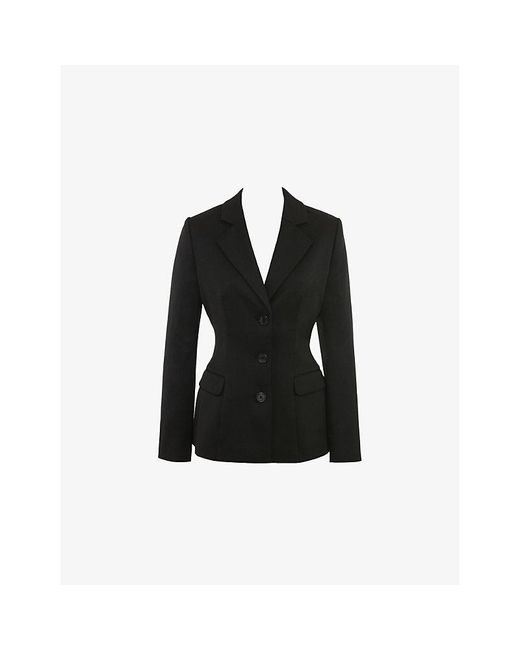 House Of Cb Black Aviva Tailored Hourglass Stretch-Woven Jacket
