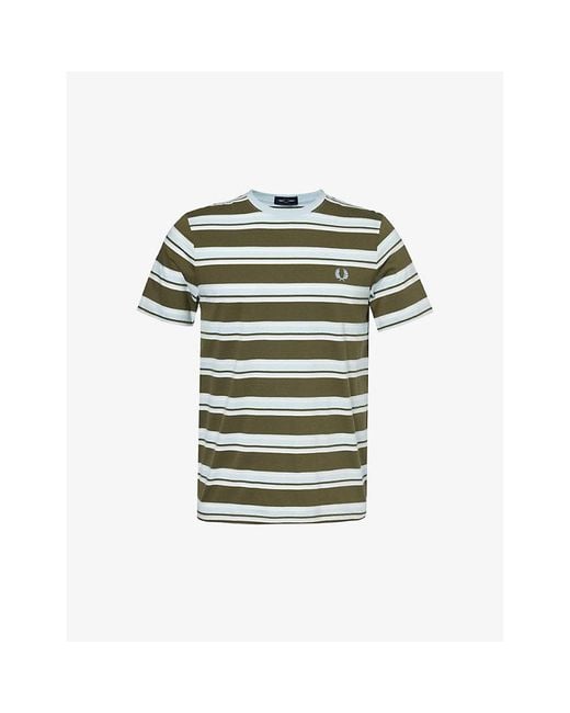 Fred Perry Green Ringer Logo-embroidered Cotton-jersey T-shirt Xx for men