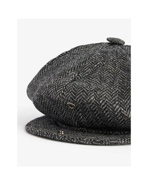 Dents Gray Durleigh Round-Crown Wool Cap for men