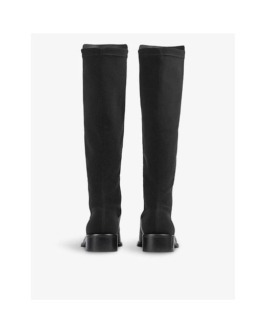 L.K.Bennett Black Tallis Elasticated-Panel Leather Knee-High Boots