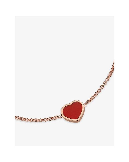 Chopard Pink My Happy Hearts 18Ct Rose- And Carnelian Bracelet
