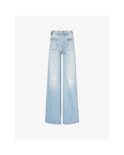Khaite Blue Delmonico Wide-Leg Denim Jeans