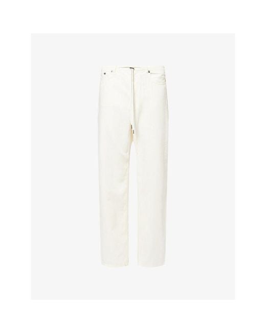 Rails White Normandie Wide-Leg Cotton-Blend Trousers