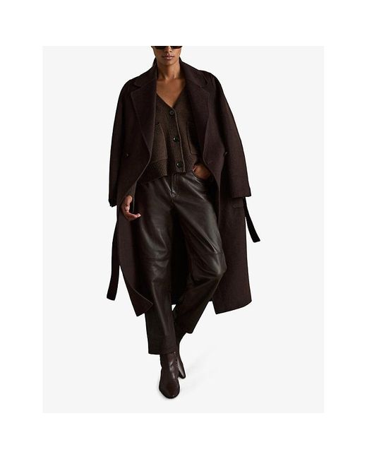 Reiss Black Rosie Wool And Cashmere-Blend Cardigan