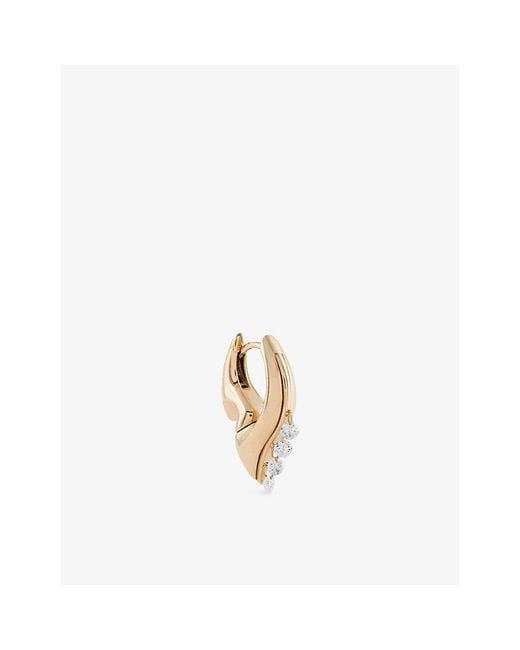 Kismet by Milka White Flare 0.21Ct Diamond Huggie Earring