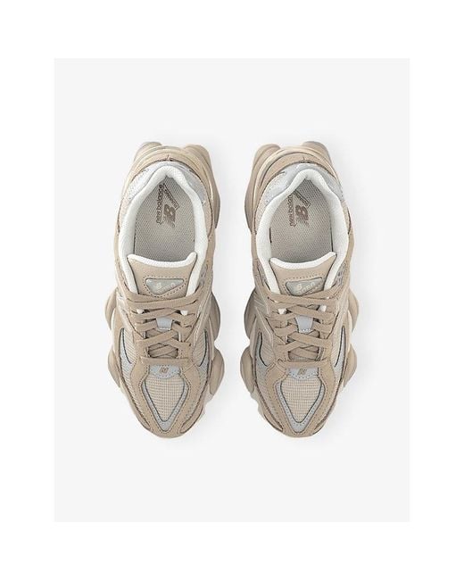 New Balance White 9060 Suede And Mesh Trainers
