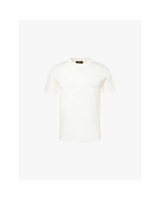 Sergio Tacchini White Lazio Logo-Print Cotton T-Shirt for men