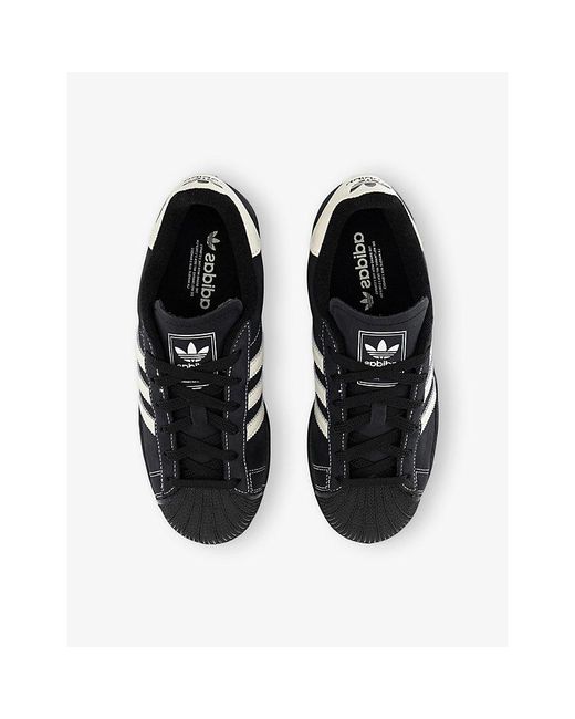 Adidas Black Superstar Ii Leather Trainers