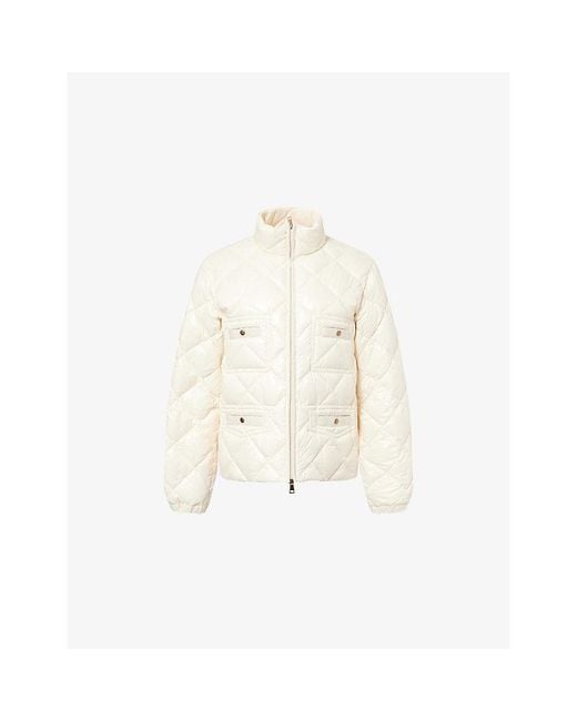 Moncler White Lavaret Quilted Shell-Down Jacket
