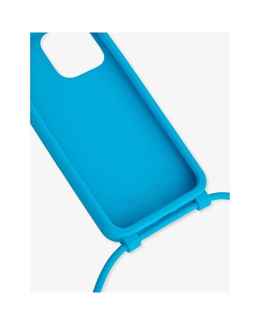 Bottega Veneta Blue Intrecciato Silicone Iphone 15 Case