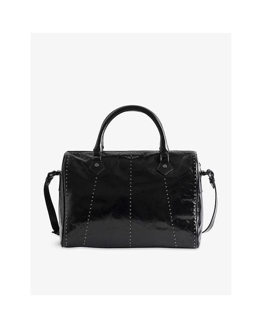 Zadig & Voltaire Black Sunny Vibe Medium Patent-Leather Tote Bag