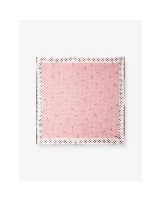 Prada Pink Printed Silk Twill Scarf