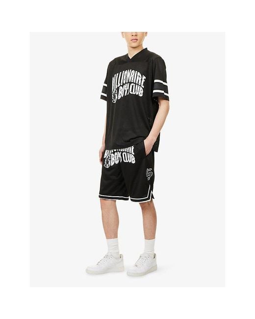 BBCICECREAM Black Arch Logo Mesh Woven T-Shirt for men