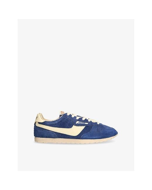 Autry Blue Windspin Low-Top Suede Runner Trainers for men