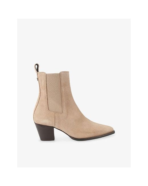 Carvela Kurt Geiger Natural Riva Suede Heeled Ankle Boots