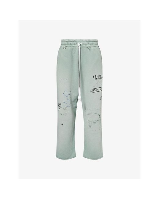 Paly Hollywood Green Alta Cienega Straight-Leg Cotton Jogging Bottoms for men