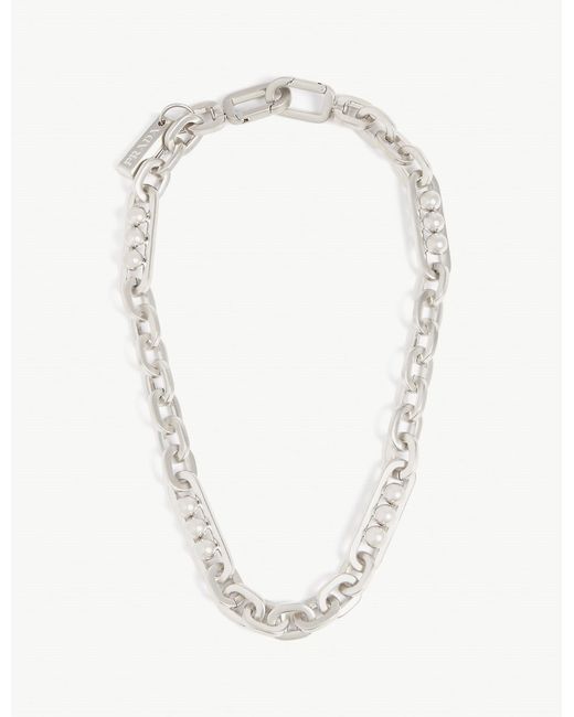 Prada Metallic Chunky Chain Necklace for men