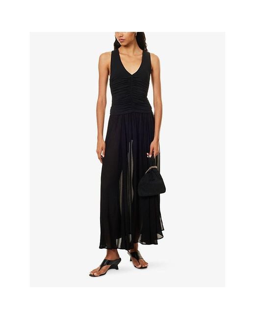 Dissh Black Coralie Sheer Maxi Skirt