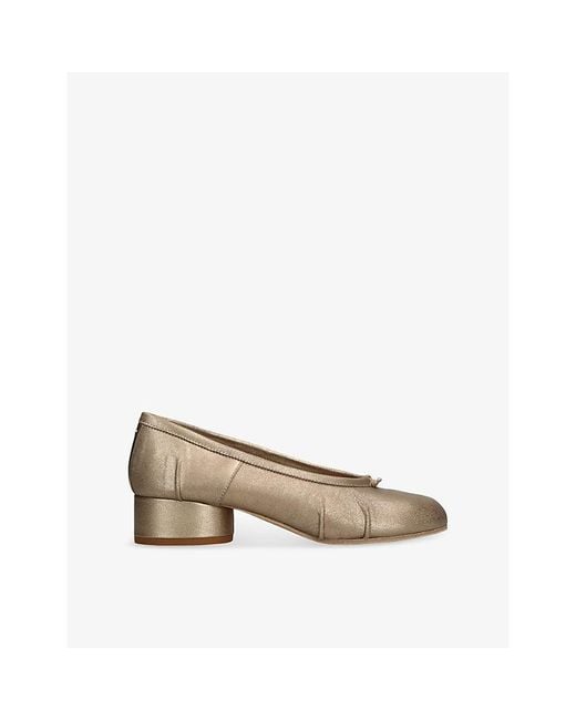 Maison Margiela Natural Tabi Ballerina 30 Metallic-Leather Pumps