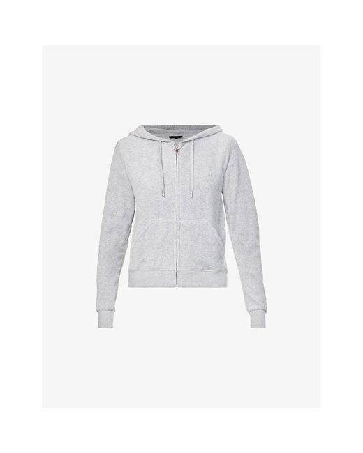 Juicy Couture Multicolor Regular-Fit Logo-Embroidered Velour Hoody